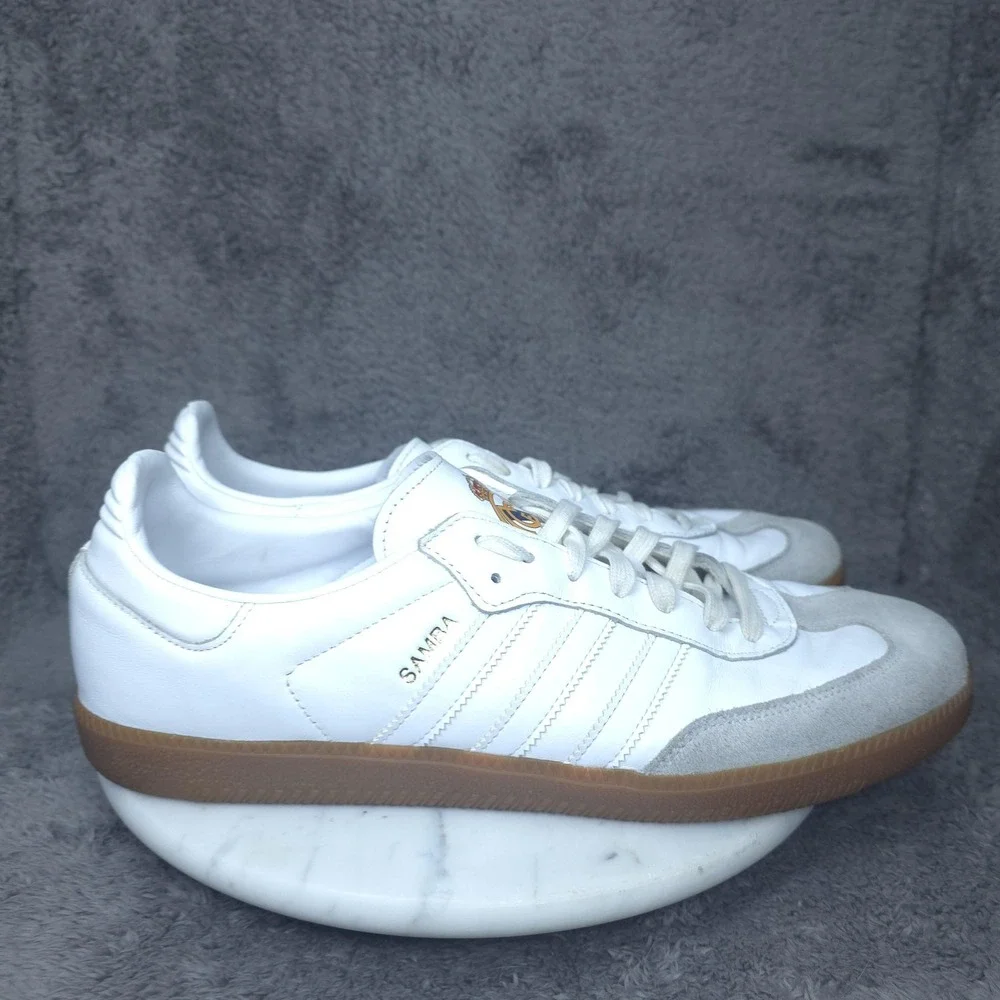 Real Madrid Shoes Mens 48 White Soccer Adidas Samba Leather Indoor Gum Sole